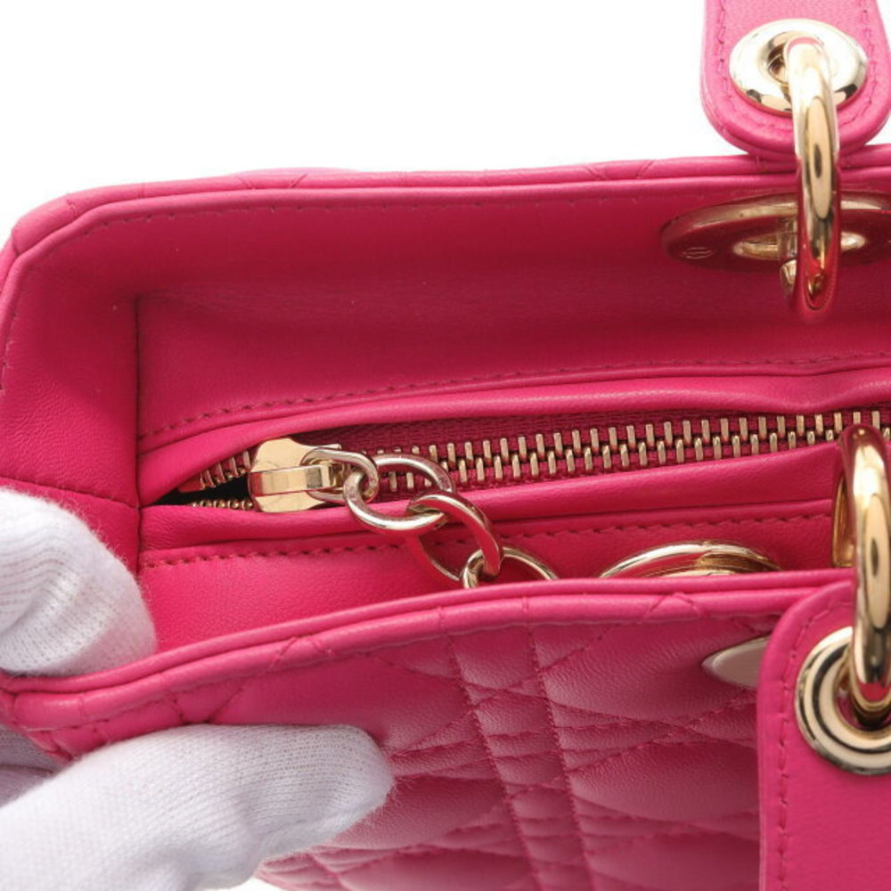Dior Lady Pink Handbag Leather - Picture 7 of 7